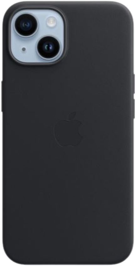 Оригинальный чехол Apple iPhone 14 Leather Case with MagSafe (темная ночь)