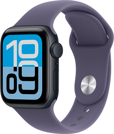 Умные часы Apple Watch SE 3 40mm with Sport Band (черный/фиолетовый) S/M, без RuStore