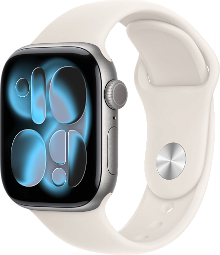 Умные часы Apple Watch Series 11 42mm with Sport Band (серый космос/сияющая звезда) S/M, без RuStore