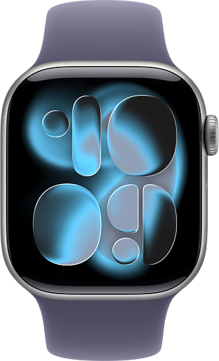 Умные часы Apple Watch Series 11 42mm with Sport Band (серый космос/фиолетовый) S/M, без RuStore