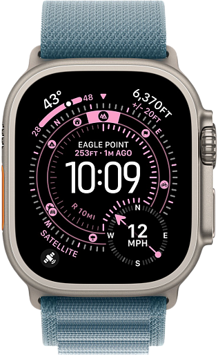 Умные часы Apple Watch Ultra 3 (Natural) 49mm альпийская петля (голубой) Small, без RuStore