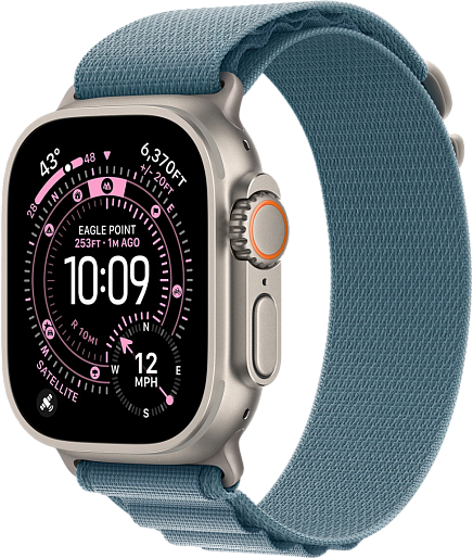Умные часы Apple Watch Ultra 3 (Natural) 49mm альпийская петля (голубой) Small, без RuStore