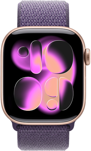 Умные часы Apple Watch Series 11 42mm with Sport Loop (розовое золото/фиолетовый), без RuStore