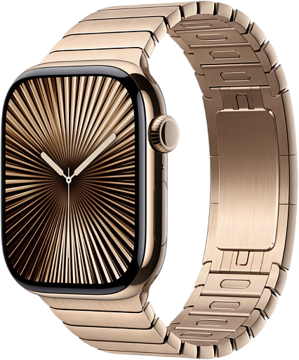 Умные часы Apple Watch Series 10 (42mm) Titanium with Link Bracelet (золотой), без RuStore