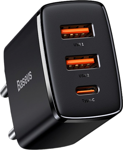 Зарядное устройство Baseus Compact Quick Charger 2U+C 30W (черный)