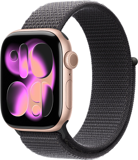 Умные часы Apple Watch Series 11 42mm with Sport Loop (розовое золото/серый), без RuStore