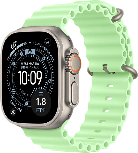 Умные часы Apple Watch Ultra 3 (Natural) 49mm океаническая петля (зеленый), без RuStore