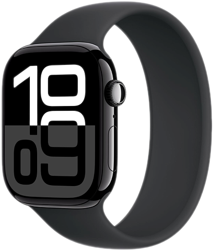 Умные часы Apple Watch Series 10 (42mm) Aluminum with Solo Loop (черный/черный), без RuStore