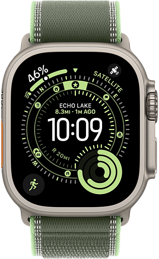 Умные часы Apple Watch Ultra 3 (Natural) 49mm походная петля (зеленый) S/M, без RuStore