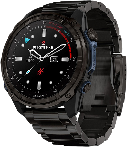Умные часы Garmin ️DESCENT MK3i 51mm с титановым ремешком (черный)