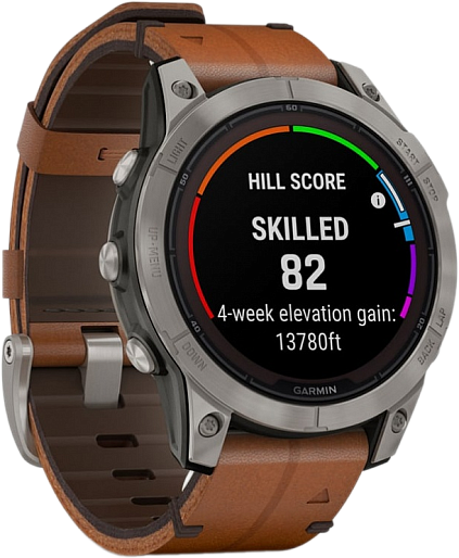 Умные часы Garmin ️FENIX 7 Pro Sapphire Solar с кожаным ремешком (серый/коричневый)