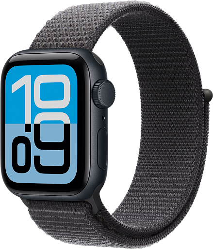 Умные часы Apple Watch SE 3 40mm with Sport Loop (черный/темно-серый), без RuStore