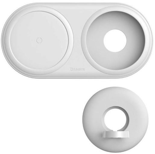 Беспроводная зарядка Baseus Planet 2in1 cable winder+wireless charger (белый)